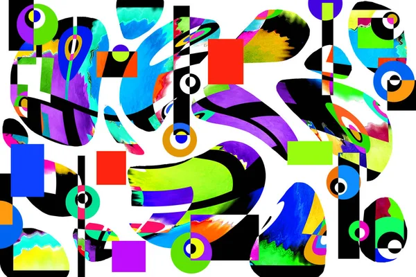 Modern soyut resim. Renkli akıcı sanat resimleri. Geometrik arkaplan.