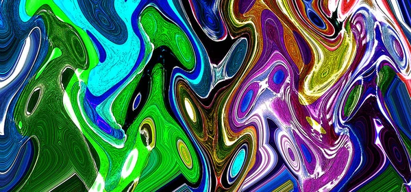 Peinture Abstraite Moderne Peinture Art Fluide Colorée Contexte Géométrique — Photo