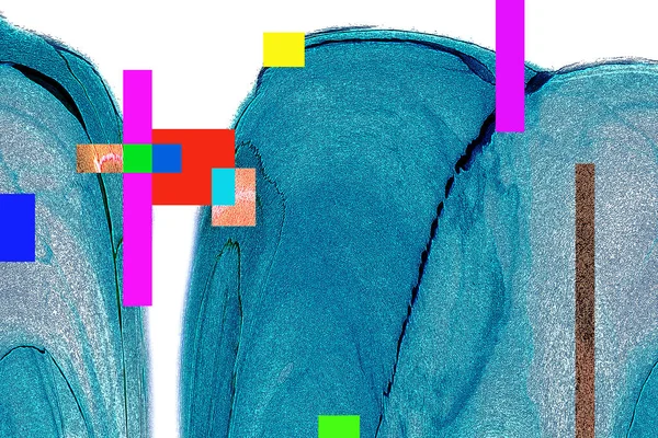 Modern tasarım çizimi. Çizgi ve renk bloğu geometrik şekiller. Pop sanat