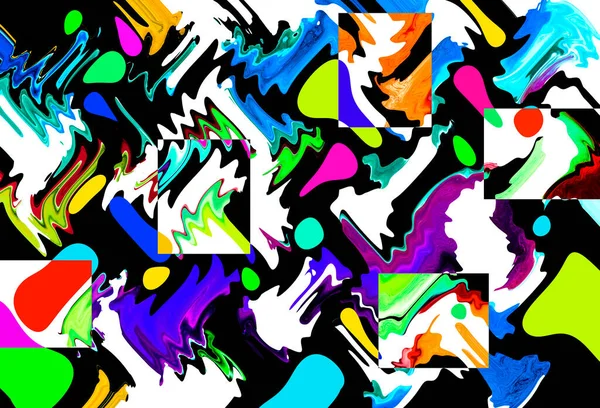 Modern tasarım çizimi. Çizgi ve renk bloğu geometrik şekiller. Pop sanat