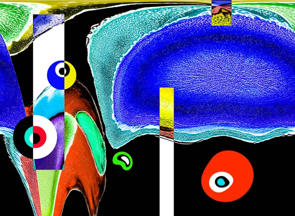 Modern tasarım çizimi. Çizgi ve renk bloğu geometrik şekiller. Pop sanat