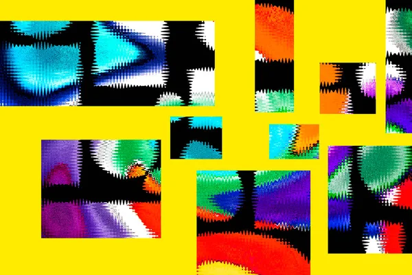 モダンなデザインイラスト 線と色のブロックの幾何学的な数字 ポップアート — ストック写真