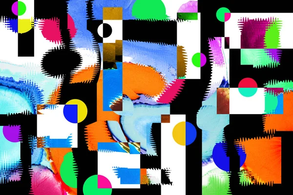 Modern Design Illustration Linje Och Färg Block Geometriska Siffror Popkonst — Stockfoto
