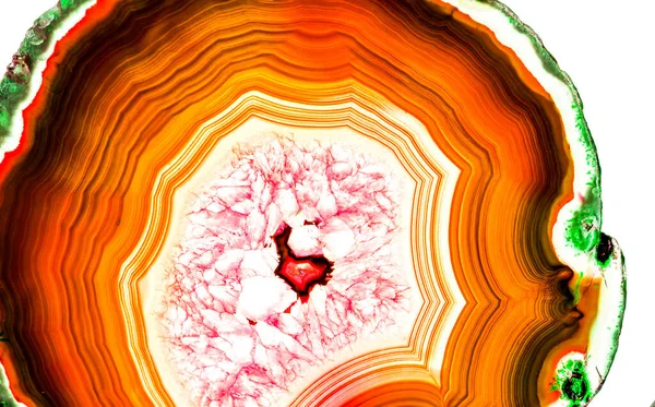 Kristal enine kesit arkaplanı. Doğal saydam agat kristal yüzey dilimi. Madenin makro yakın çekimi, soyut yapı