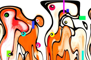 Alkol mürekkebinin sunduğu yüksek kaliteli akış sanatı tasarımcıya modern bir soyut arkaplan sağlar..