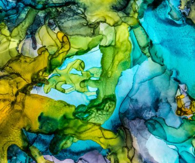 Alkol mürekkebi ve renkli soyut modern resim arka planıyla yapılmış yüksek kalite modern soyut resim..