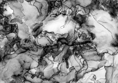 Alkol mürekkebinin sunduğu yüksek kaliteli akış sanatı tasarımcıya modern bir soyut arkaplan sağlar..