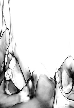 Alkol mürekkebinin sunduğu yüksek kaliteli akış sanatı tasarımcıya modern bir soyut arkaplan sağlar..