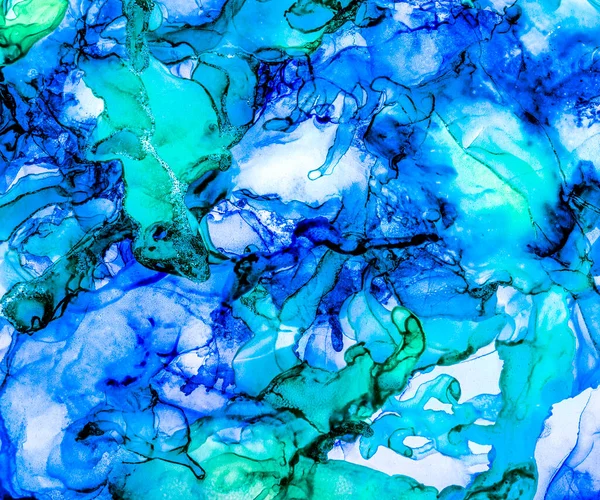 High Quality Modern Abstract Painting Rendered Alcohol Ink Colorful Abstract — Stock Photo, Image