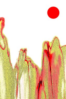 Alkol mürekkebinin sunduğu yüksek kaliteli akış sanatı tasarımcıya modern bir soyut arkaplan sağlar..