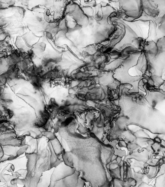 Alkol mürekkebinin sunduğu yüksek kaliteli akış sanatı tasarımcıya modern bir soyut arkaplan sağlar..