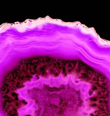 Kristal enine kesit arkaplanı. Doğal saydam agat kristal yüzey dilimi. Madenin makro yakın çekimi, soyut yapı