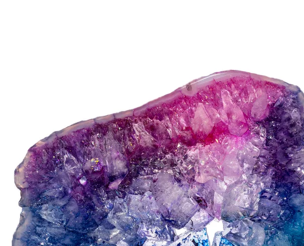 星门晶体横截面背景 天然半透明玛瑙晶体表面片 矿石宏观特写 抽象结构 — 图库照片