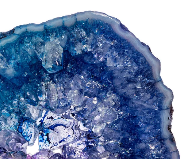 Agera Kristall Tvärsnitt Bakgrund Naturlig Genomskinlig Agat Kristallyta Skiva Makronärbild — Stockfoto
