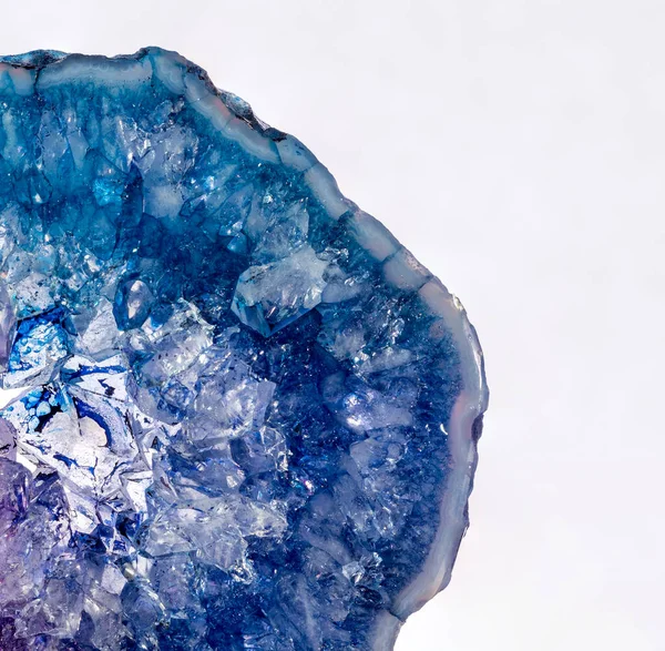 Agera Kristall Tvärsnitt Bakgrund Naturlig Genomskinlig Agat Kristallyta Skiva Makronärbild — Stockfoto