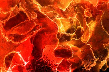 Alkol mürekkebinden yapılmış doğal akışkan sanat tablosu. Yumuşak, rüya gibi renkler. Aurora oluştur. Şeffaf dalgalı hatları ateşle.