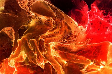 Alkol mürekkebinden yapılmış doğal akışkan sanat tablosu. Yumuşak, rüya gibi renkler. Aurora oluştur. Şeffaf dalgalı hatları ateşle.