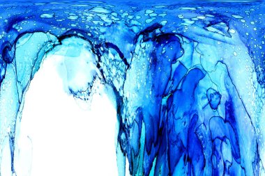 Yüksek kaliteli soyut Çin manzara resminin modern sanat arka planı alkol mürekkebiyle sunulmuştur..