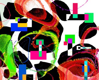 Modern soyut resim. Renkli akıcı sanat resimleri. Geometrik arkaplan.