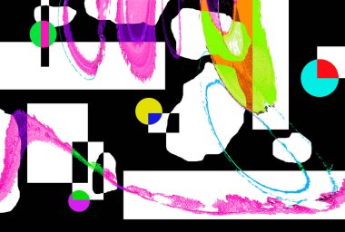 Modern soyut resim. Renkli akıcı sanat resimleri. Geometrik arkaplan.