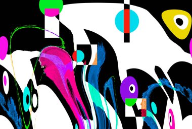 Modern soyut resim. Renkli akıcı sanat resimleri. Geometrik arkaplan.