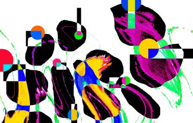 Modern soyut resim. Renkli akıcı sanat resimleri. Geometrik arkaplan.