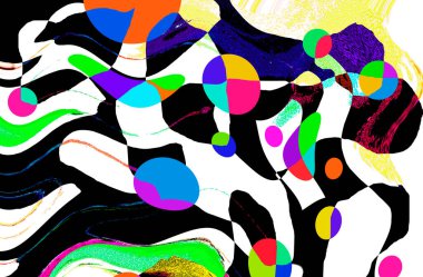 Modern soyut resim. Renkli akıcı sanat resimleri. Geometrik arkaplan.