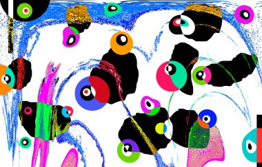 Modern soyut resim. Renkli akıcı sanat resimleri. Geometrik arkaplan.