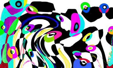 Modern soyut resim. Renkli akıcı sanat resimleri. Geometrik arkaplan.