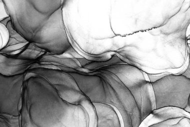 Alkol mürekkebinden yapılmış doğal akışkan sanat tablosu. Yumuşak, rüya gibi renkler. Aurora oluştur. Şeffaf dalgalı hatları ateşle.