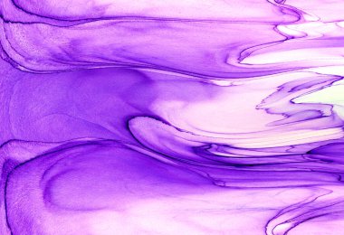 Alkol mürekkebinden yapılmış doğal akışkan sanat tablosu. Yumuşak, rüya gibi renkler. Aurora oluştur. Şeffaf dalgalı hatları ateşle.