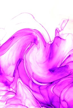 Alkol mürekkebinden yapılmış doğal akışkan sanat tablosu. Yumuşak, rüya gibi renkler. Aurora oluştur. Şeffaf dalgalı hatları ateşle.