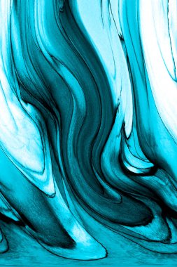 Alkol mürekkebinden yapılmış doğal akışkan sanat tablosu. Yumuşak, rüya gibi renkler. Aurora oluştur. Şeffaf dalgalı hatları ateşle.