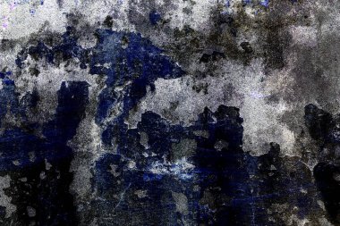 Yeşil yosun desenli eski gri taş duvar