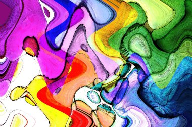 Modern tasarım çizimi. Çizgi ve renk bloğu geometrik şekiller. Pop sanat