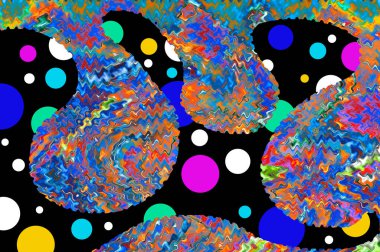 Elle çizilmiş dokuları olan yaratıcı, pürüzsüz desen. Soyut arkaplan. Puantiyeli desen. komik çizimler, noktalar, neşe, parti, çocuksu, renkli