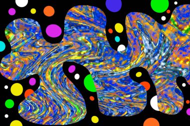 Elle çizilmiş dokuları olan yaratıcı, pürüzsüz desen. Soyut arkaplan. Puantiyeli desen. komik çizimler, noktalar, neşe, parti, çocuksu, renkli