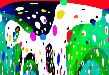 Elle çizilmiş dokuları olan yaratıcı, pürüzsüz desen. Soyut arkaplan. Puantiyeli desen. komik çizimler, noktalar, neşe, parti, çocuksu, renkli