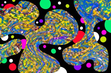 Elle çizilmiş dokuları olan yaratıcı, pürüzsüz desen. Soyut arkaplan. Puantiyeli desen. komik çizimler, noktalar, neşe, parti, çocuksu, renkli