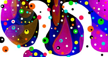 Elle çizilmiş dokuları olan yaratıcı, pürüzsüz desen. Soyut arkaplan. Puantiyeli desen. komik çizimler, noktalar, neşe, parti, çocuksu, renkli