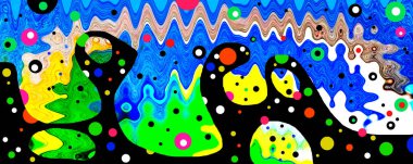 Elle çizilmiş dokuları olan yaratıcı, pürüzsüz desen. Soyut arkaplan. Puantiyeli desen. komik çizimler, noktalar, neşe, parti, çocuksu, renkli