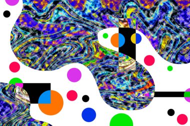 Elle çizilmiş dokuları olan yaratıcı, pürüzsüz desen. Soyut arkaplan. Puantiyeli desen. komik çizimler, noktalar, neşe, parti, çocuksu, renkli