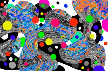 Elle çizilmiş dokuları olan yaratıcı, pürüzsüz desen. Soyut arkaplan. Puantiyeli desen. komik çizimler, noktalar, neşe, parti, çocuksu, renkli