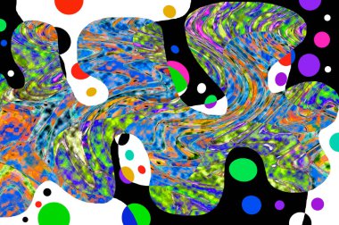 Elle çizilmiş dokuları olan yaratıcı, pürüzsüz desen. Soyut arkaplan. Puantiyeli desen. komik çizimler, noktalar, neşe, parti, çocuksu, renkli