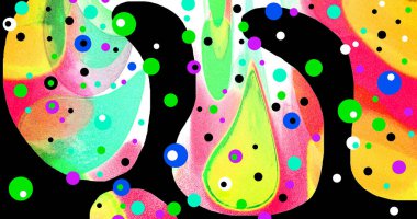 Elle çizilmiş dokuları olan yaratıcı, pürüzsüz desen. Soyut arkaplan. Puantiyeli desen. komik çizimler, noktalar, neşe, parti, çocuksu, renkli