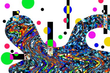 Elle çizilmiş dokuları olan yaratıcı, pürüzsüz desen. Soyut arkaplan. Puantiyeli desen. komik çizimler, noktalar, neşe, parti, çocuksu, renkli