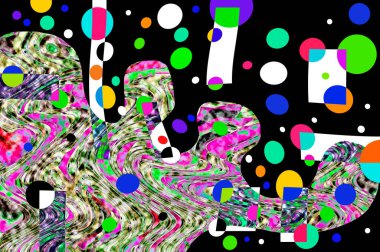 Elle çizilmiş dokuları olan yaratıcı, pürüzsüz desen. Soyut arkaplan. Puantiyeli desen. komik çizimler, noktalar, neşe, parti, çocuksu, renkli