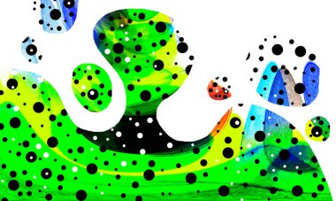 Elle çizilmiş dokuları olan yaratıcı, pürüzsüz desen. Soyut arkaplan. Puantiyeli desen. komik çizimler, noktalar, neşe, parti, çocuksu, renkli