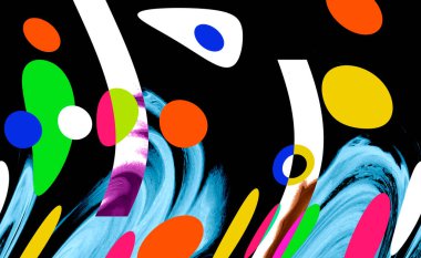 Modern soyut resim. Renkli akıcı sanat resimleri. Geometrik arkaplan.