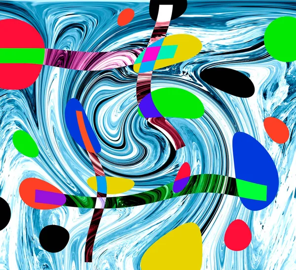 Modern soyut resim. Renkli akıcı sanat resimleri. Geometrik arkaplan.